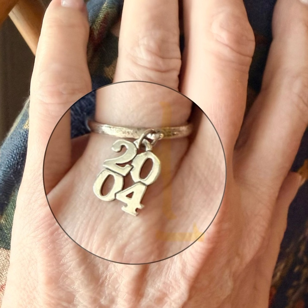 James Avery Retired Silver Stacked Dangle Ring 2004 - Picture 2 of 3